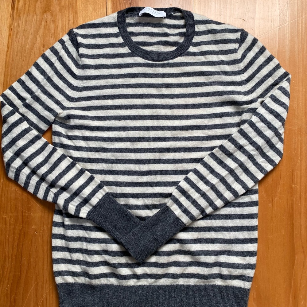 Everlane striped cashmere crewneck sweater size small
